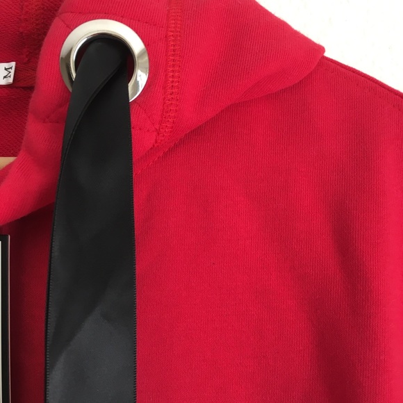 Hooded sweatshirt oversized with ribbon tapes M - Picture 8 of 10